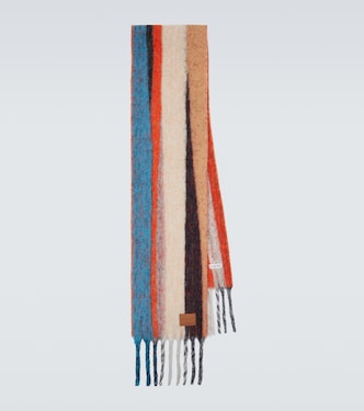Fringed striped alpaca-blend scarf | Loewe