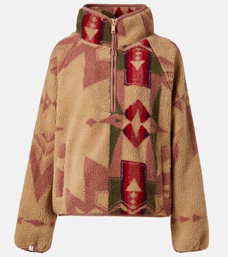 Harlow printed fleece half-zip sweater | The Upside