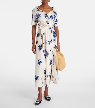 Lydia floral cotton-blend midi dress in white - Altuzarra | Mytheresa