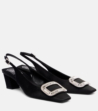 Belle Vivier 45 satin slingback pumps | Roger Vivier