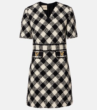 VGold checked tweed minidress | Valentino