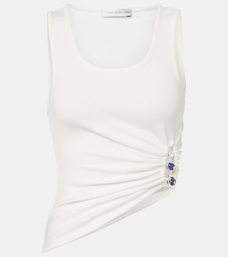 Droplet Crystal embellished ruched tank top | Christopher Esber