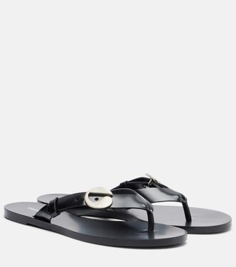 Logo leather thong sandals | Coperni