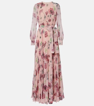 Floral pleated voile gown | Erdem