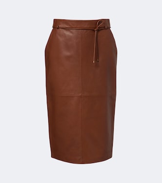 Leather midi skirt | Max Mara