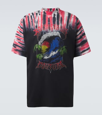 Printed tie-dye cotton jersey T-shirt | Balenciaga