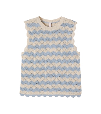 Aster pointelle cotton and linen-blend vest | Zimmermann Kids
