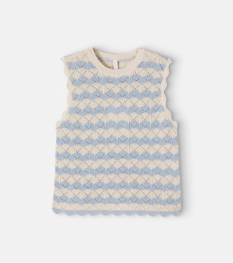 Aster pointelle cotton and linen-blend top | Zimmermann Kids