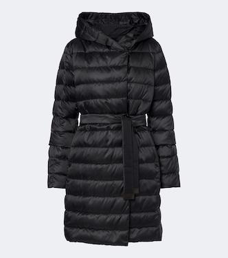Belted hooded puffer coat | Max Mara