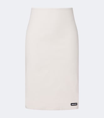 Cotton-blend poplin pencil skirt | Miu Miu
