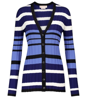 Striped ribbed-knit wool cardigan | Marni