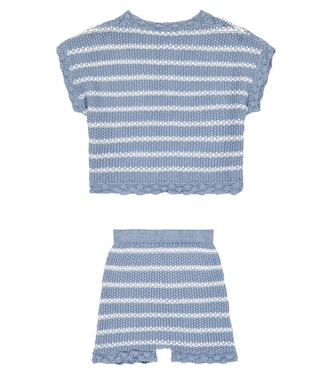 Rayas cotton cardigan and shorts set | Suncracy