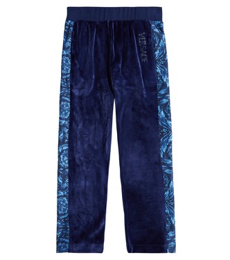 بنطلون رياضي من المخمل مع تزيين Barocco | Versace Kids