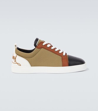 Fun Louis Junior leather and canvas sneakers | Christian Louboutin