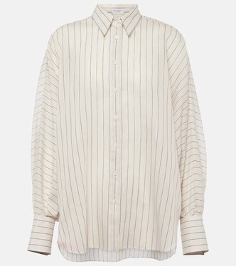 Cotton-blend lamé shirt | Brunello Cucinelli