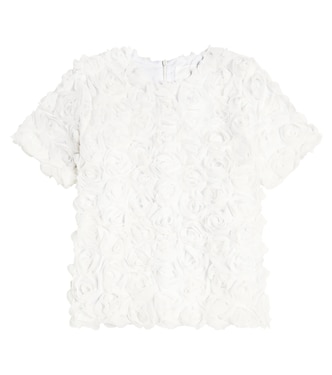 Floral-appliqué tulle top | Caroline Bosmans