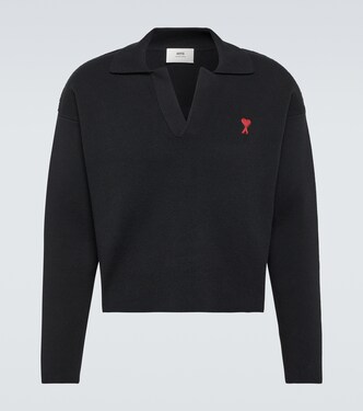 Ami De Cœur cotton-blend polo sweater | Ami Paris