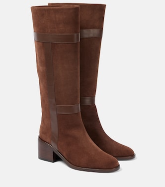 Lyube 65 shearling-lined suede knee-high boots | Clergerie
