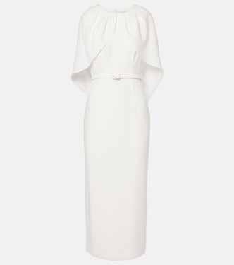Caped satin crêpe midi dress | Roland Mouret