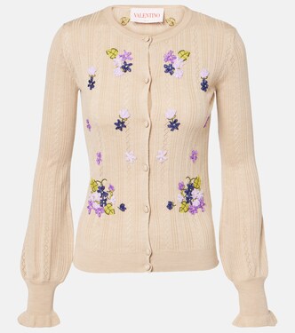 Embroidered virgin wool cardigan | Valentino