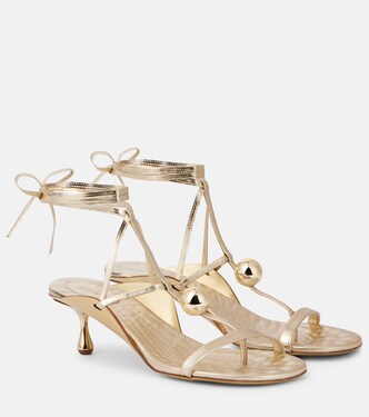 Zyra 50 metallic leather sandals | Jimmy Choo