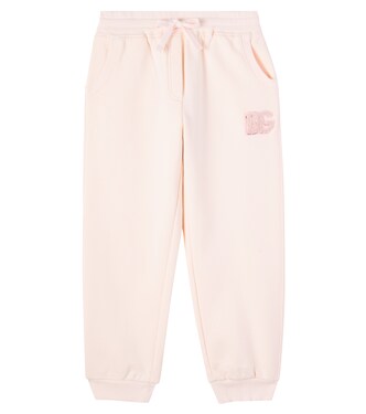 DG sequined cotton sweatpants | Dolce&Gabbana Kids