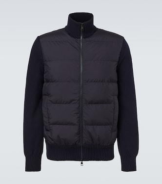 Cárdigan de lana con paneles de plumas | Moncler
