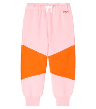 Colorblocked cotton jersey sweatpants  | Tinycottons