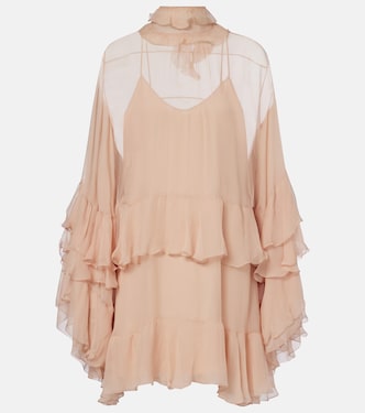 Ruffled silk muslin minidress | Chloé