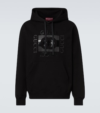 Logo cotton jersey hoodie | Gucci
