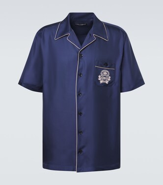 Logo silk satin bowling shirt | Dolce&Gabbana