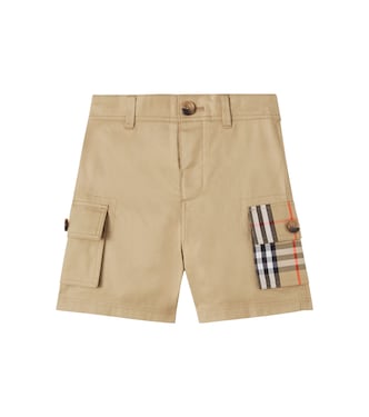 Shorts Burberry Check en sarga de algodón | Burberry Kids