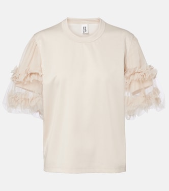 Camiseta de algodón con tul | Noir Kei Ninomiya