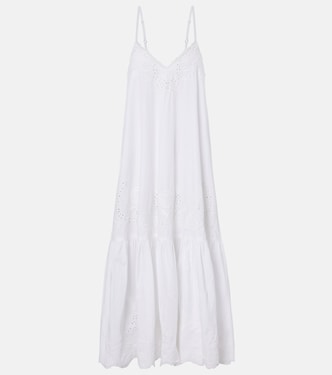 Robe midi en coton à broderies anglaises | Juliet Dunn