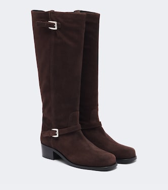 Kniehohe Stiefel Brooklyn aus Veloursleder | Staud