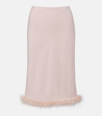 Soft Vibes feather-trimmed midi skirt | Dorothee Schumacher