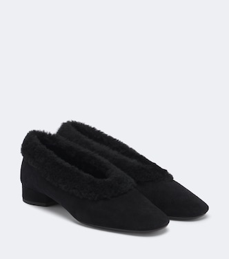 Delia shearling-lined suede ballet flats | Aeyde
