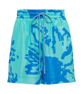 Pixel high-rise silk shorts | Lee Mathews
