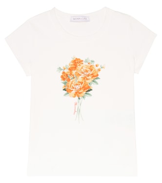 Embellished floral jersey T-shirt | Monnalisa
