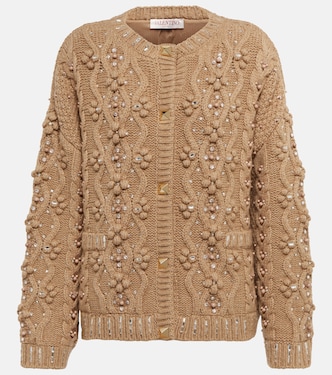Embroidered wool-blend cardigan | Valentino