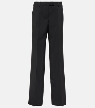 Mid-rise straight wool-blend pants | Miu Miu