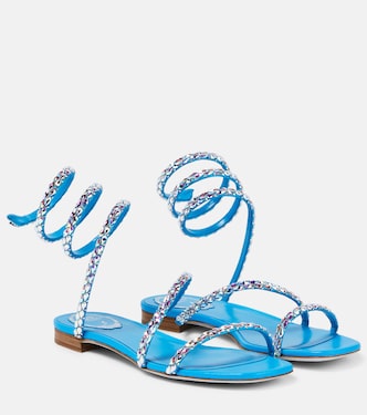 Crystal-embellished satin sandals | Rene Caovilla