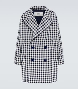 Oversized houndstooth wool coat | Ami Paris