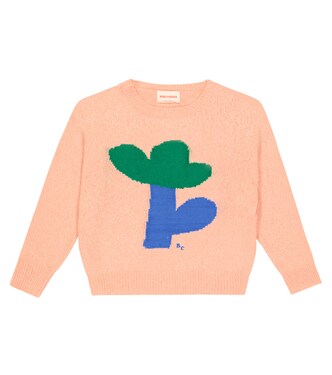 Flower intarsia cotton sweater | Bobo Choses