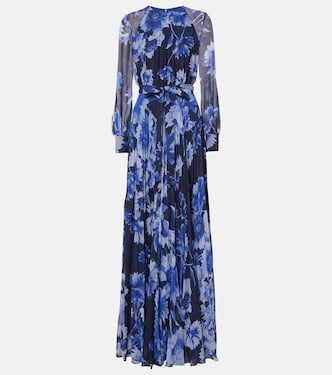 Floral pleated voile gown | Erdem