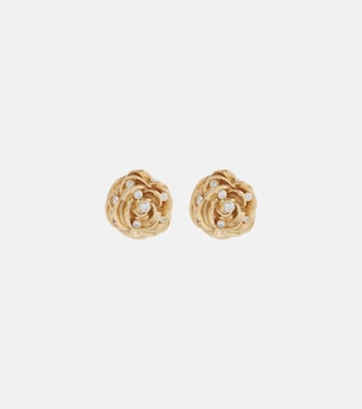 Floral embellished gold-plated earrings | Magda Butrym