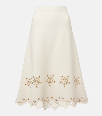 Melly scalloped crêpe midi skirt | Altuzarra