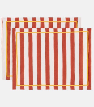 Riviera Mattone set of 2 linen placemats | La DoubleJ
