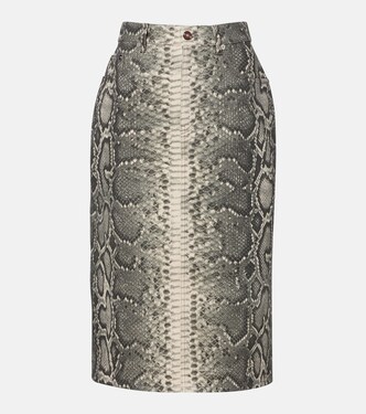 Adelaide snake-print cotton midi skirt | Gabriela Hearst