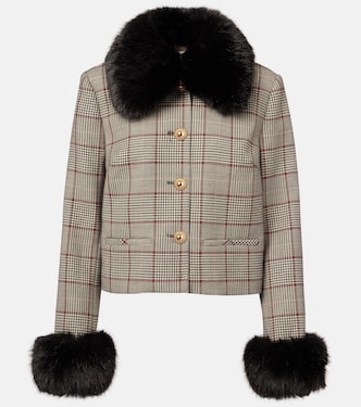 Checked cropped jacket | Self-Portrait